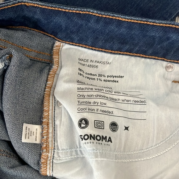 Raw edge skinny jeans 8 distressed denim antique blue mid rise 8R Sonoma NEW - Picture 6 of 6